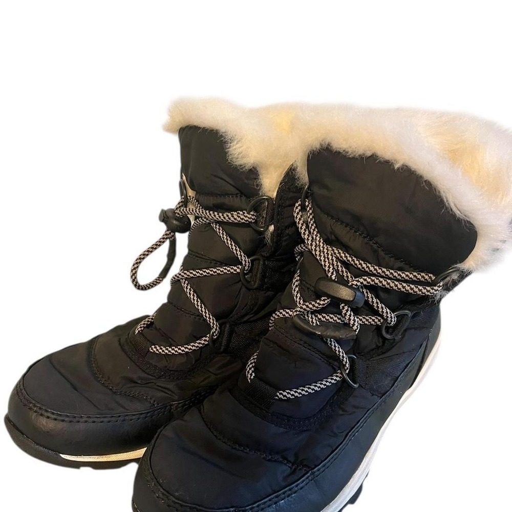 Sorel Black Winter Snow Boots Women's Size 5 Faux Fur Lined Waterproof Winter